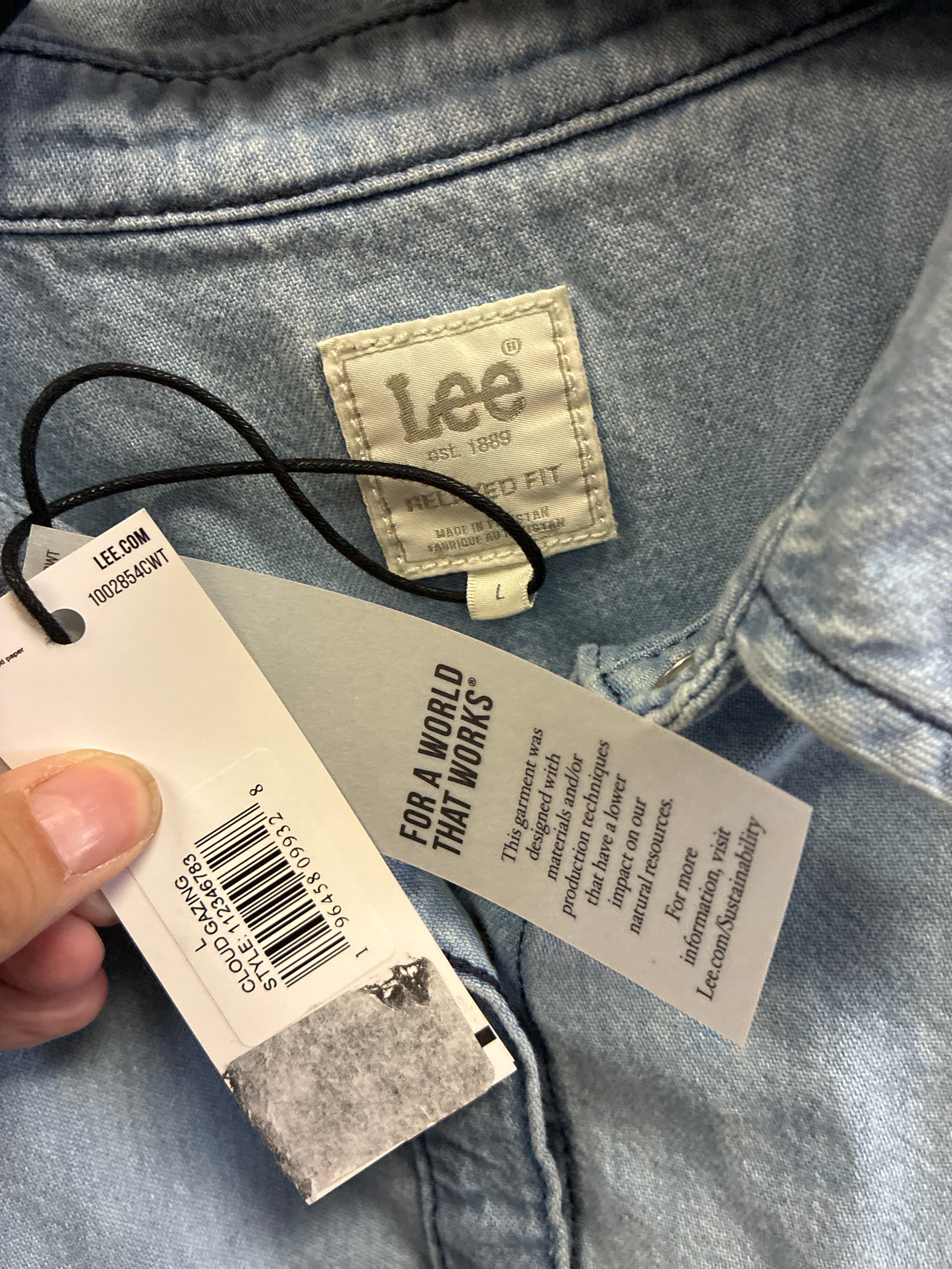 NWT Lee Bleached Crop Western Snap Shirt (org$60)