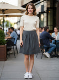 Loft Pleated Front A-Line Mini Skirt (org$70)