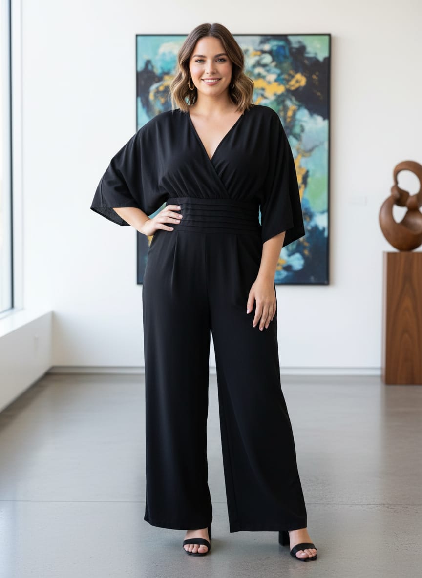 Retro Revival Wide-Leg Jumpsuit