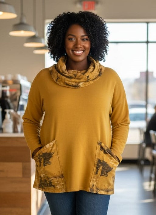 Oversized Cowl Neck Tunic