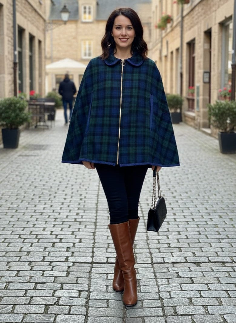Vtg Handmade Full-Zip Cape