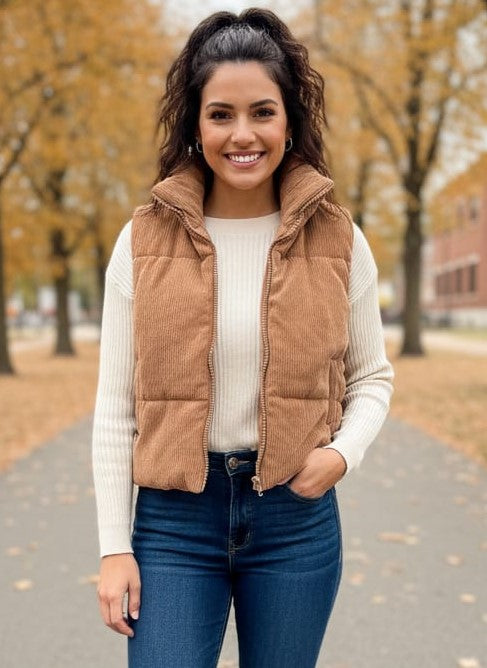 Corduroy Puffer Vest