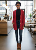 LOFT Red Longline Cardigan (org$80)