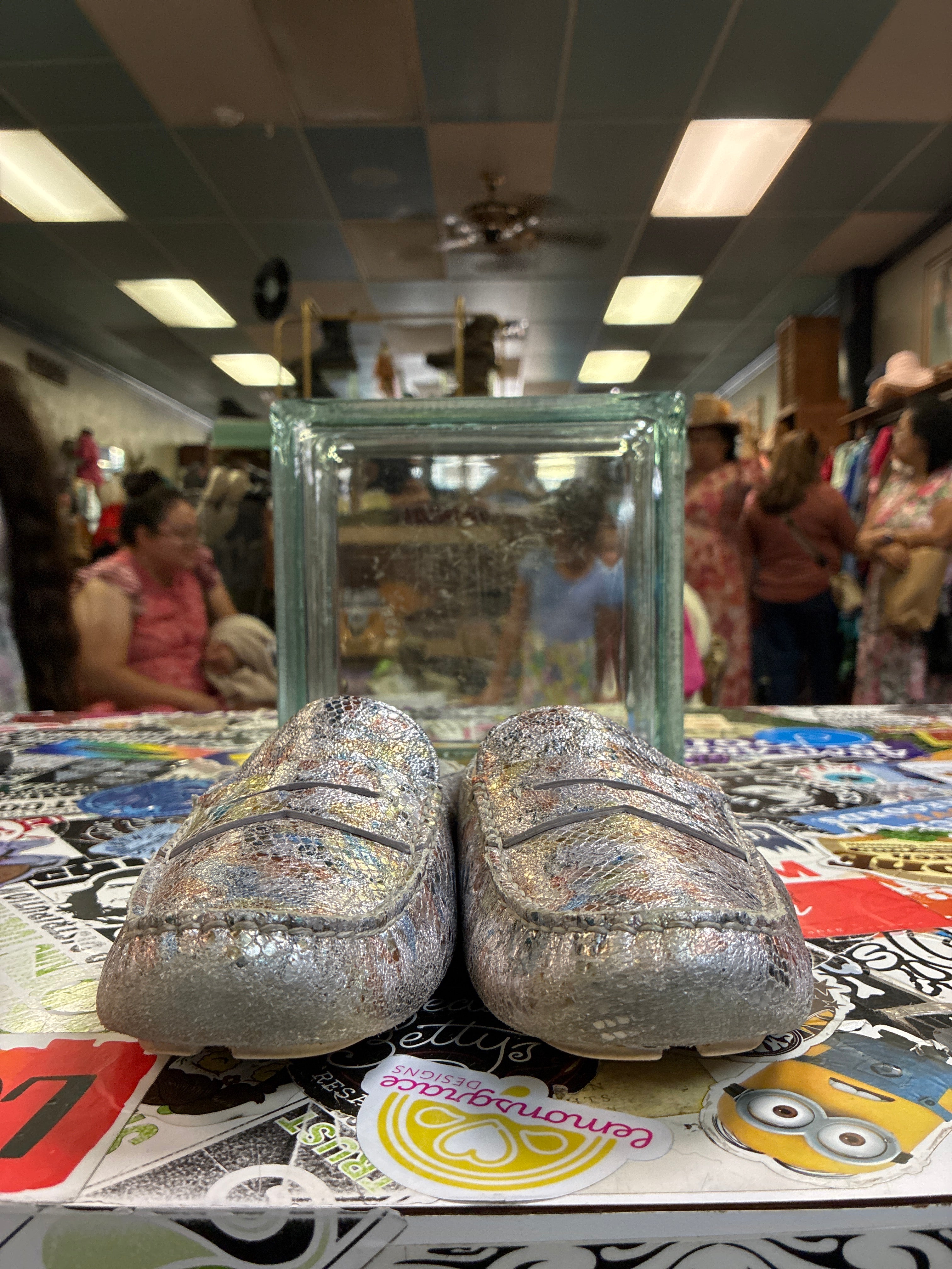 Johnston&Murphy Metallic Snakeskin Loafer (org$158)