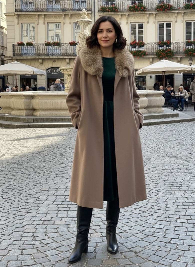 Vtg Cosmopolitan Jr Fur Collar Coat