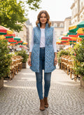 Quilted Floral Long Vest