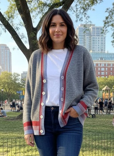 Colorblock Knit Cardigan