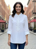 Lane Bryant White Ruffle Tunic