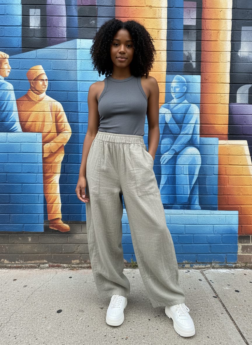 Free People Linen Pull-On Pants (org$78)
