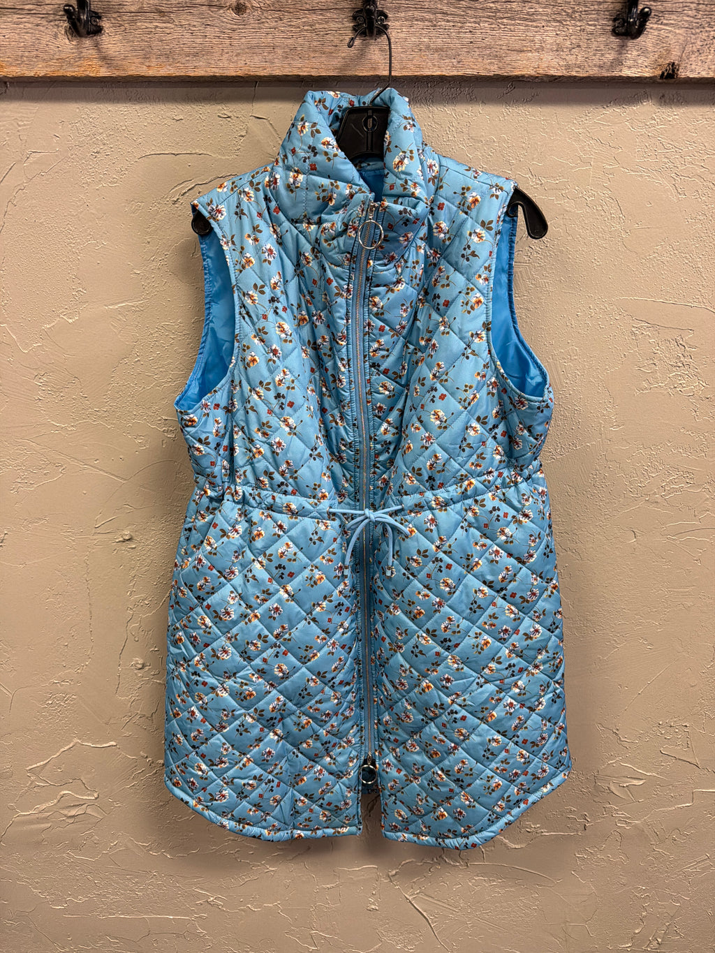 Quilted Floral Long Vest