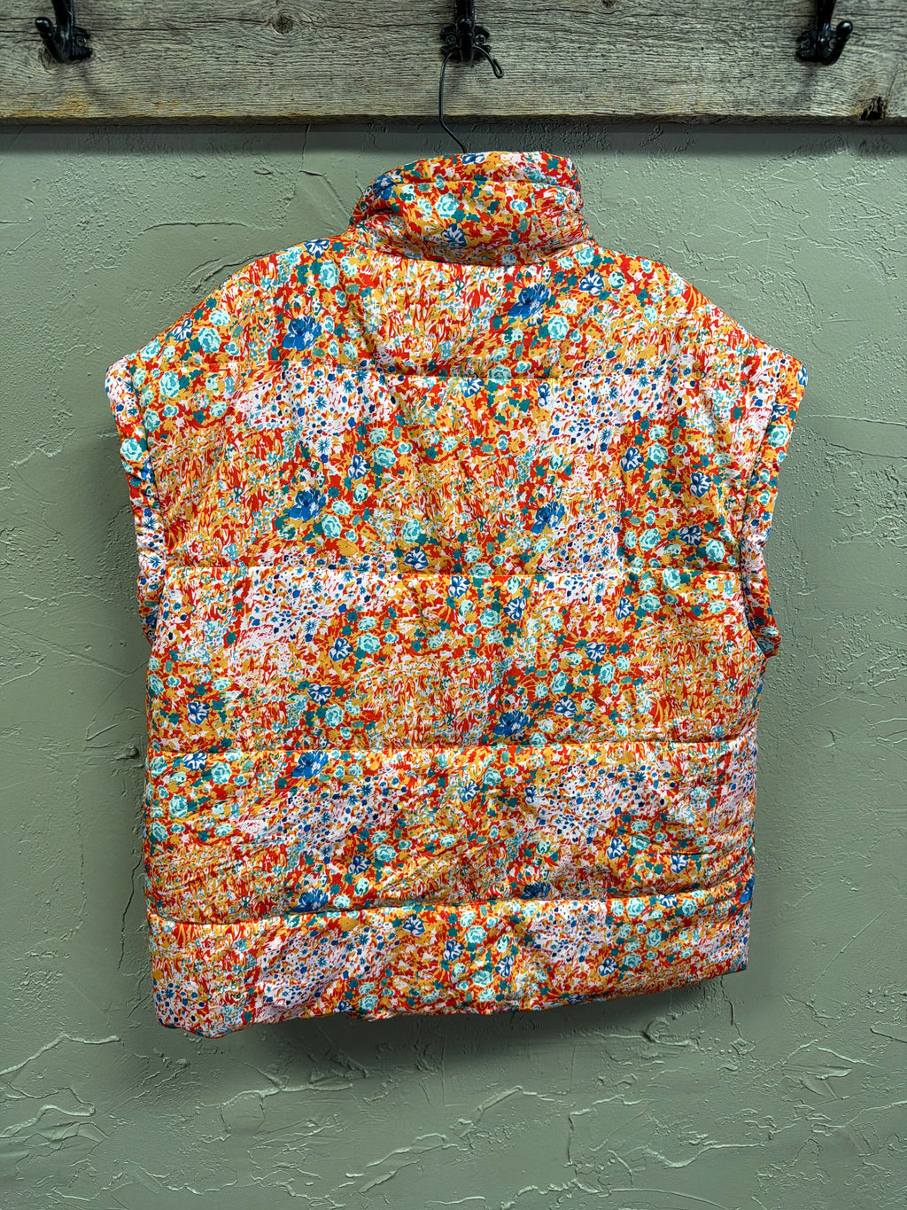 Oversized Cap-Sleeve Floral Vest