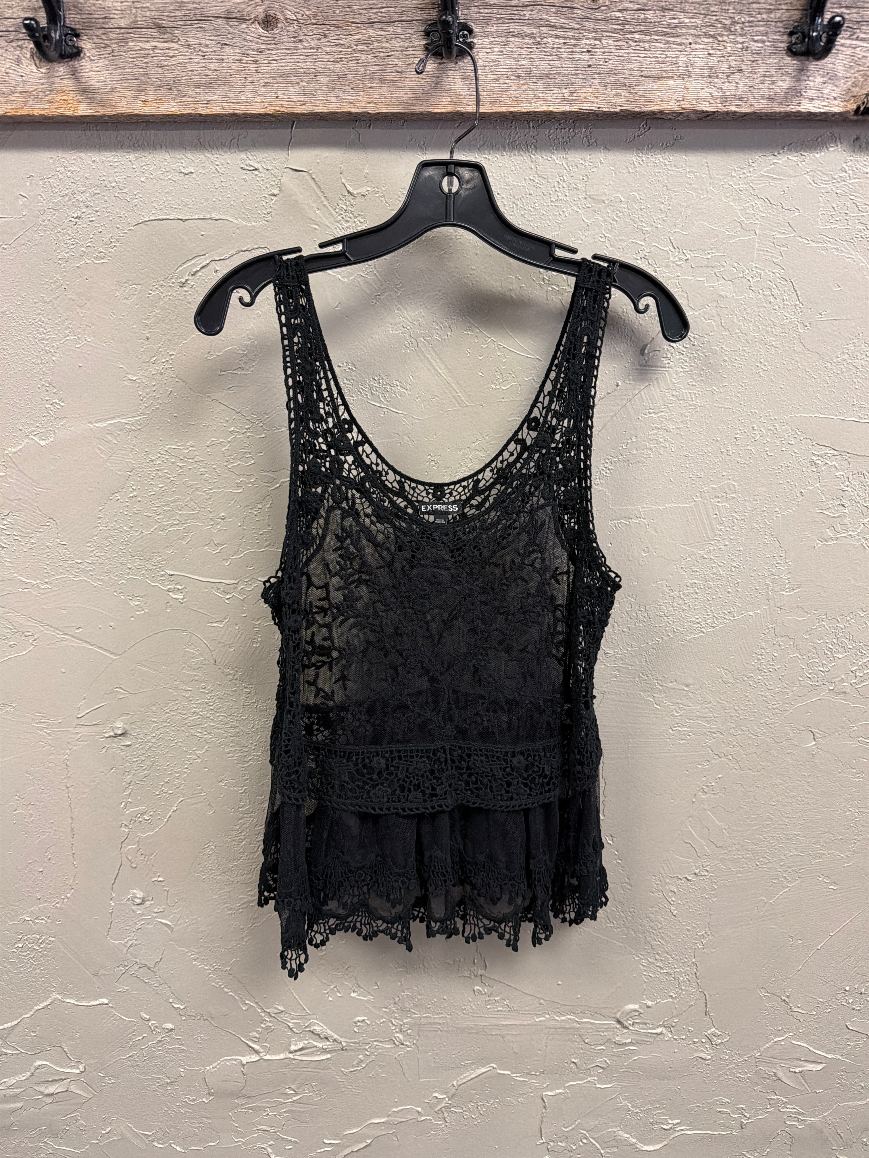 EXPRESS Sheer Crochet Tank