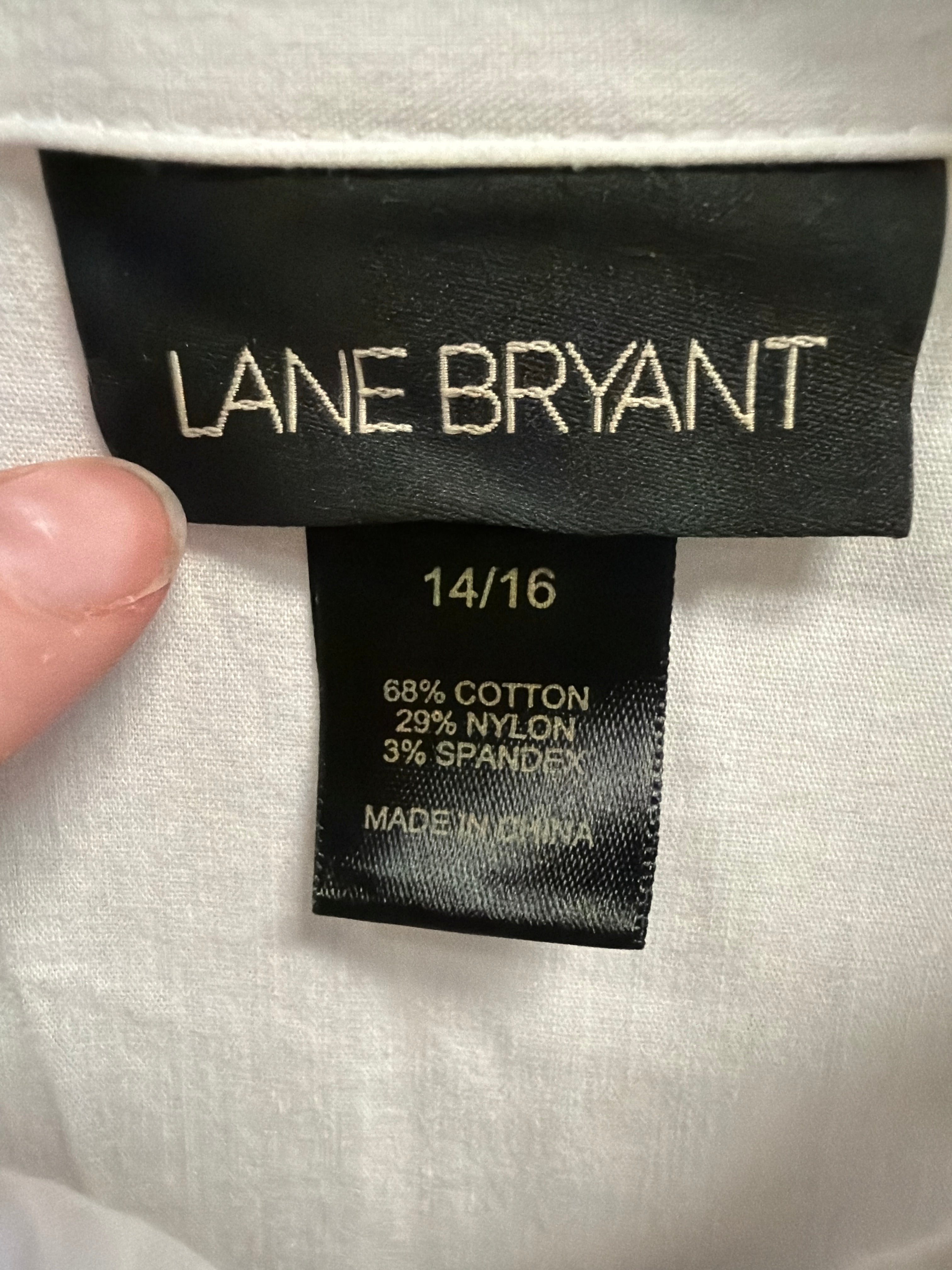 Lane Bryant White Ruffle Tunic