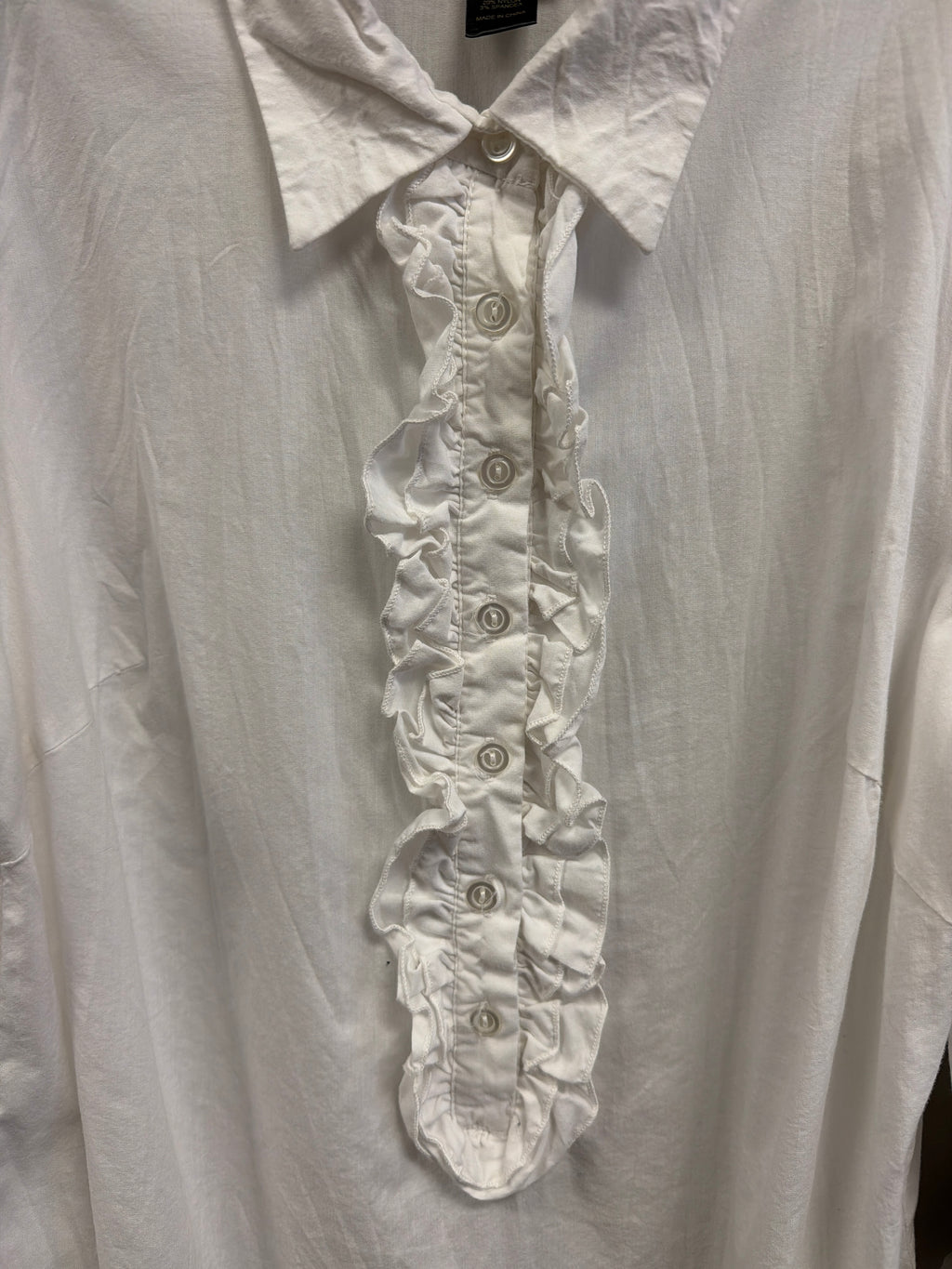 Lane Bryant White Ruffle Tunic