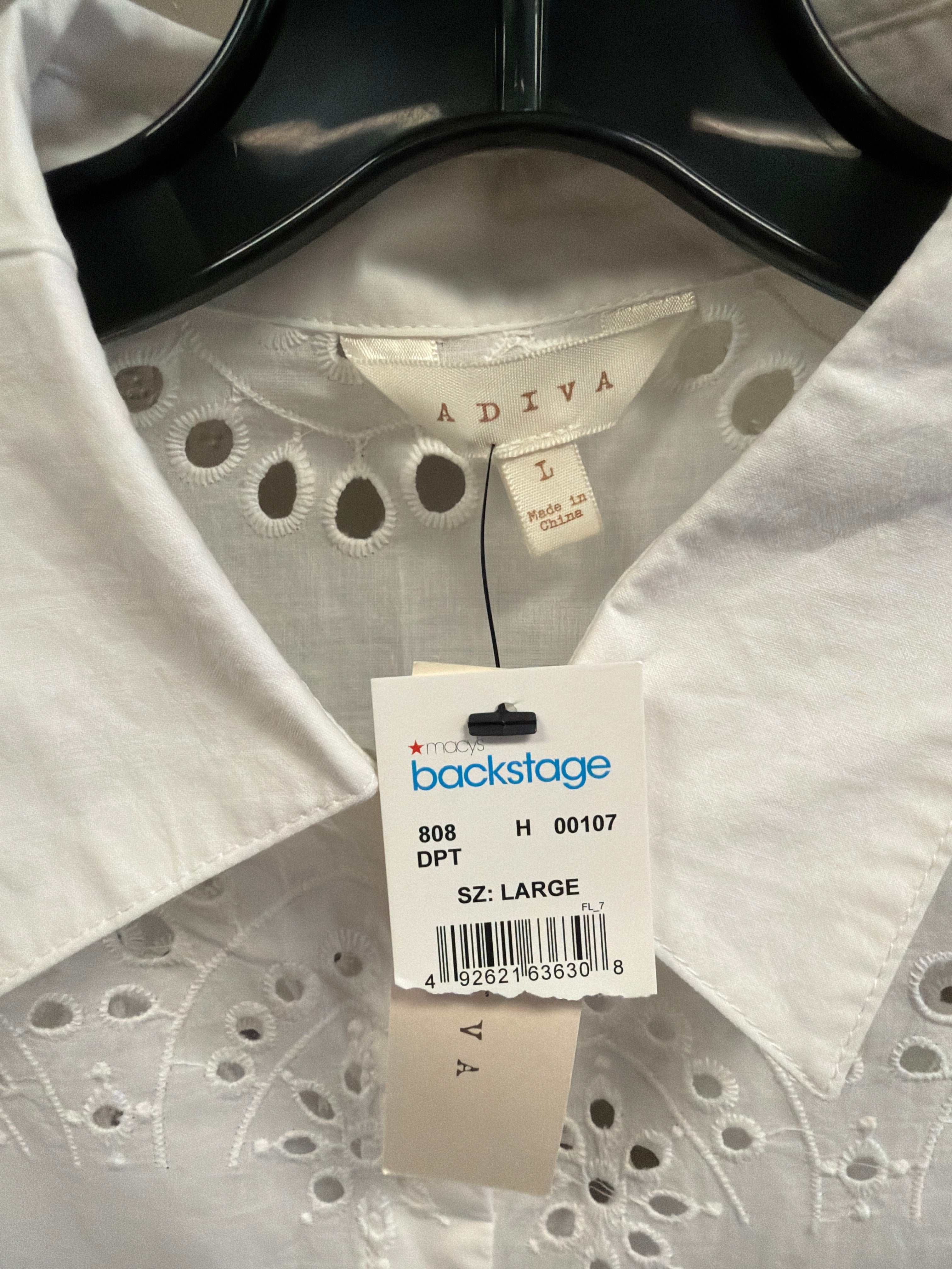 NWT Adiva Eyelet Long Sleeve Top (org$58)
