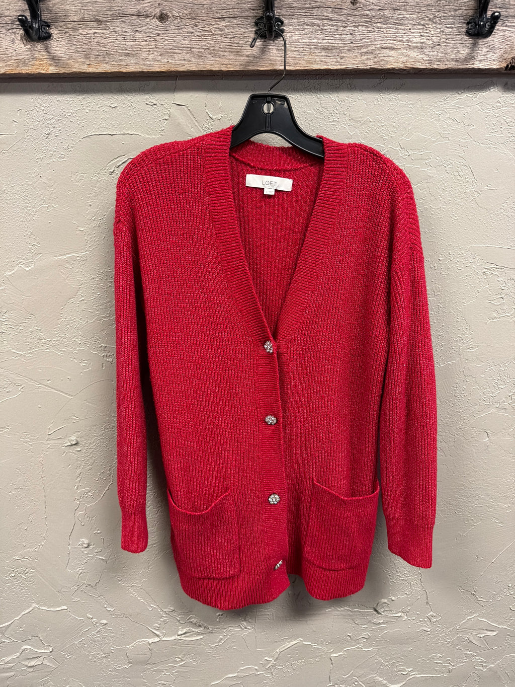 LOFT Red Longline Cardigan (org$80)