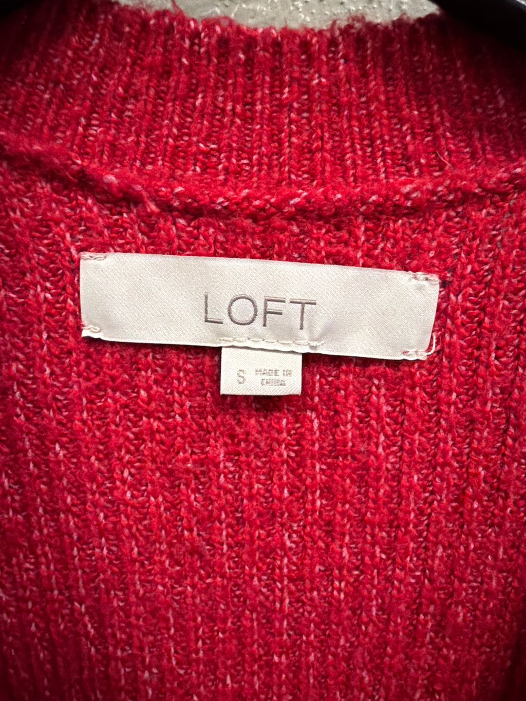 LOFT Red Longline Cardigan (org$80)