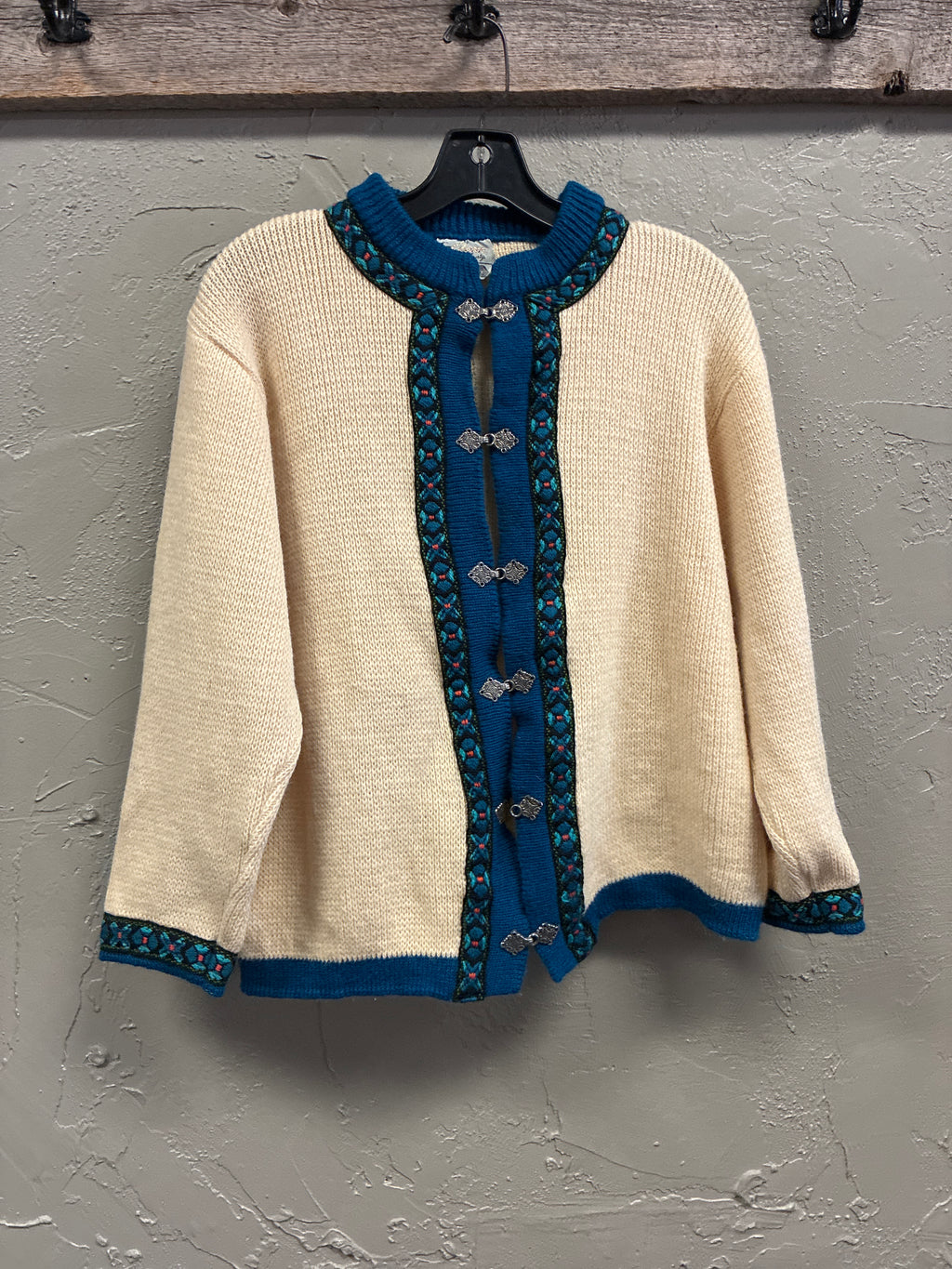 Vtg Gann of Norway Folk cardigan