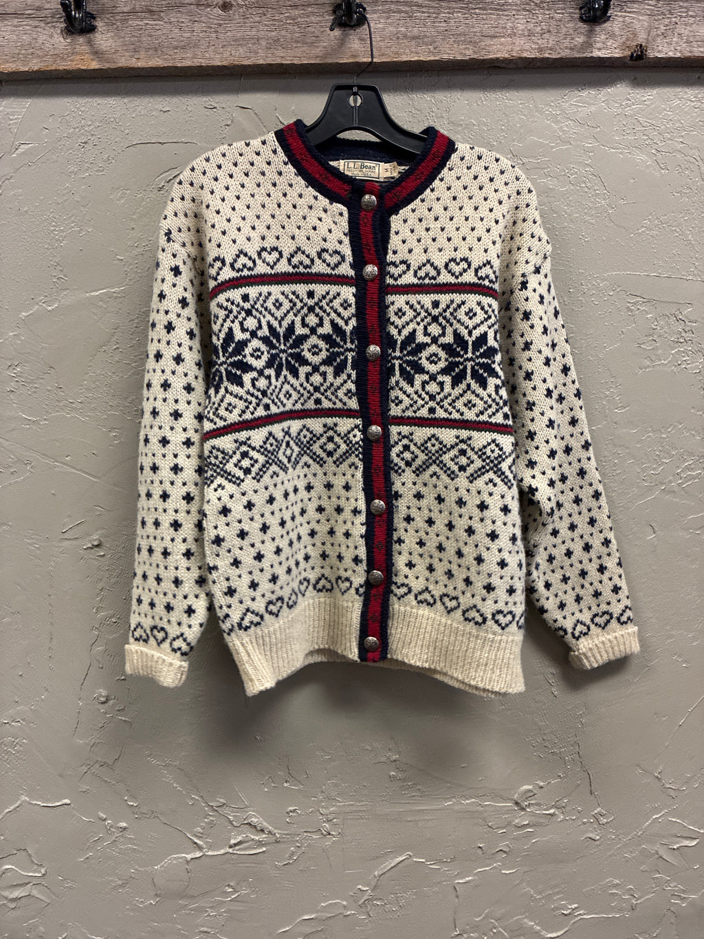 Vtg LL Bean Nordic Fair Isle Sweater