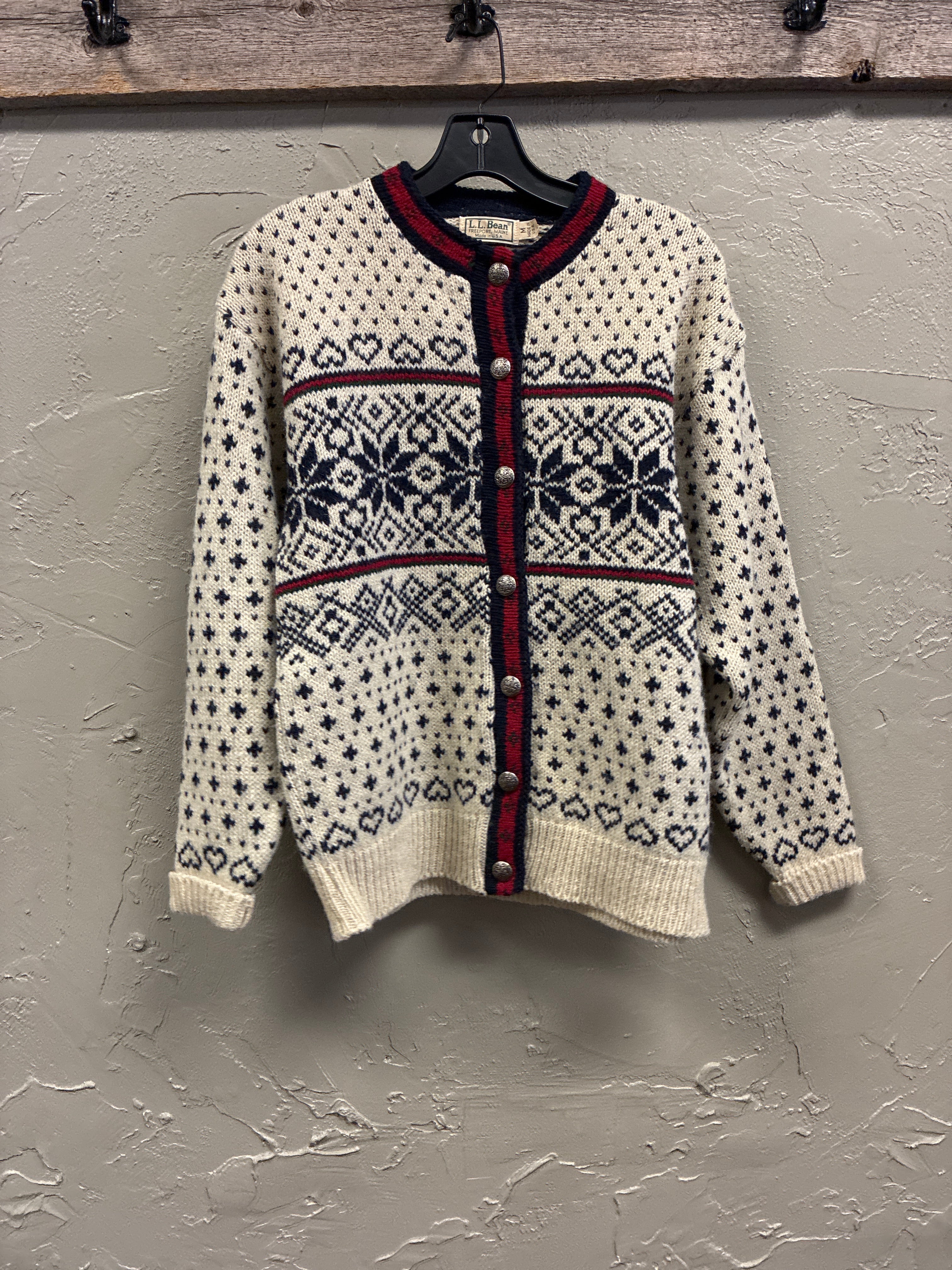 Vtg LL Bean Nordic Fair Isle Sweater