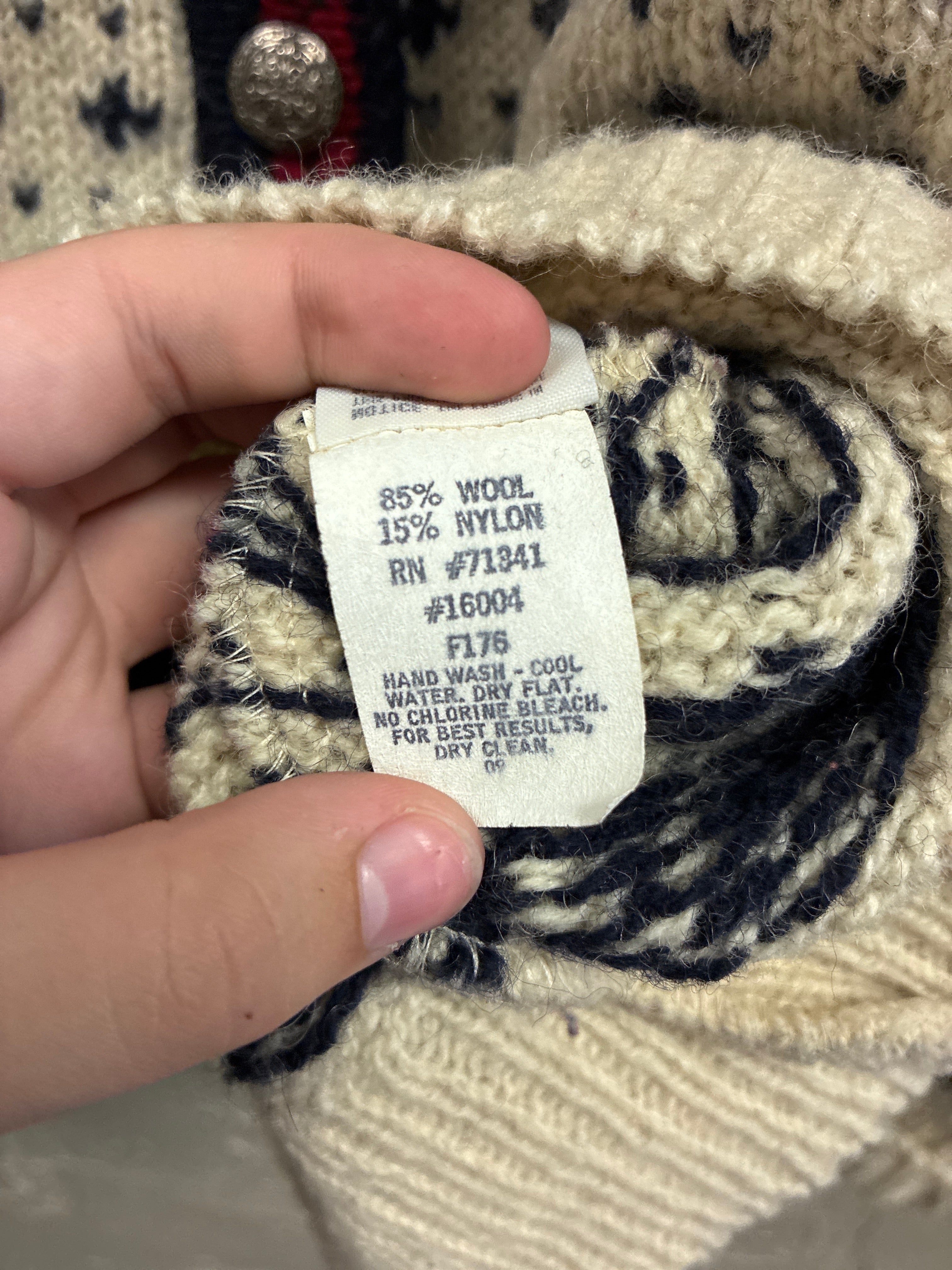 Vtg LL Bean Nordic Fair Isle Sweater