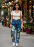 Upcycled Grandmas Garden Patched Denim