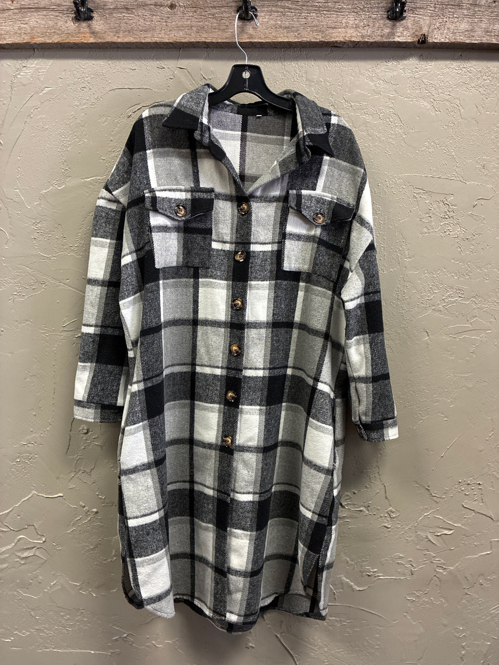 NWT Longline Plaid Shacket