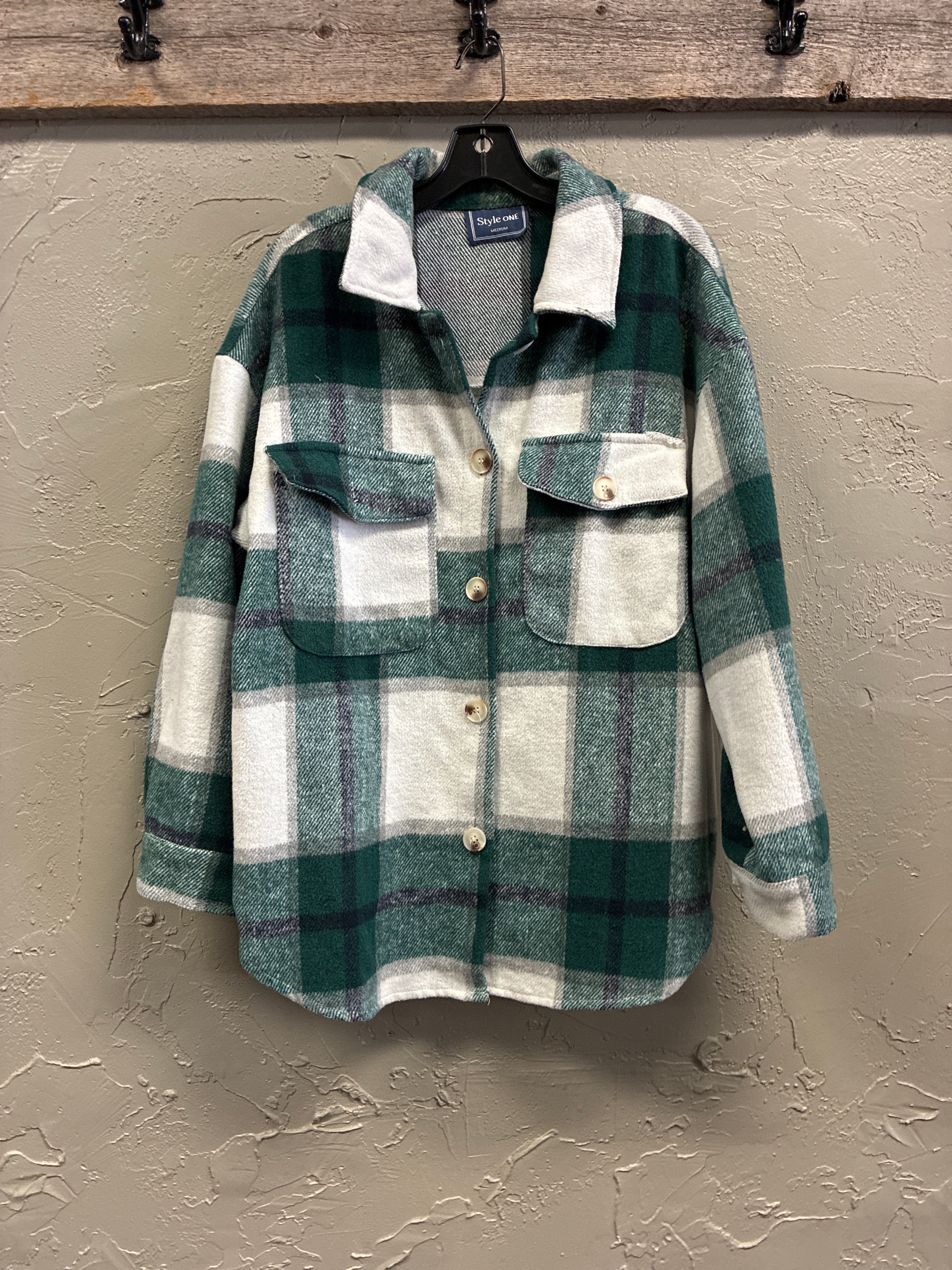 Style One Green Plaid Shacket
