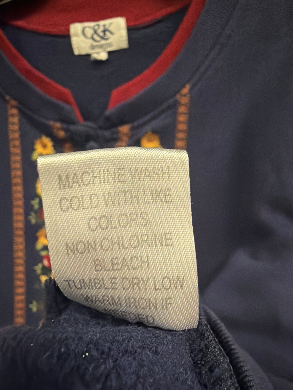 Vtg 90s C&K Embroidered Button-Front Sweatshirt