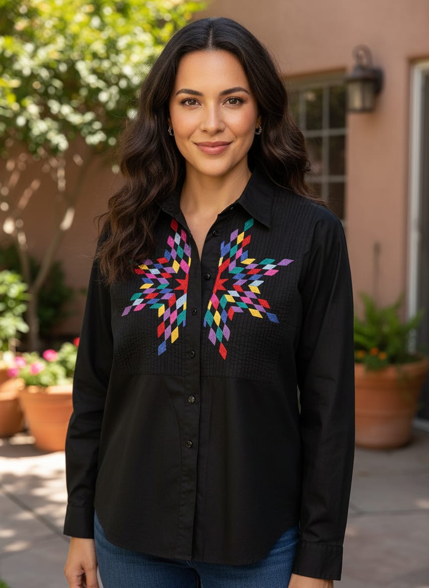 Vtg 90s SW Canyon Starburst Western Shirt