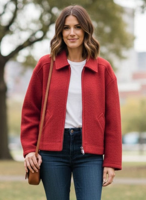 Vtg EXPRESS Tricot 100% Wool Jacket