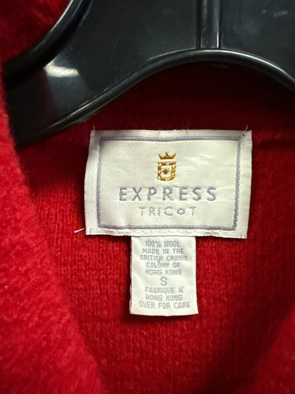 Vtg EXPRESS Tricot 100% Wool Jacket