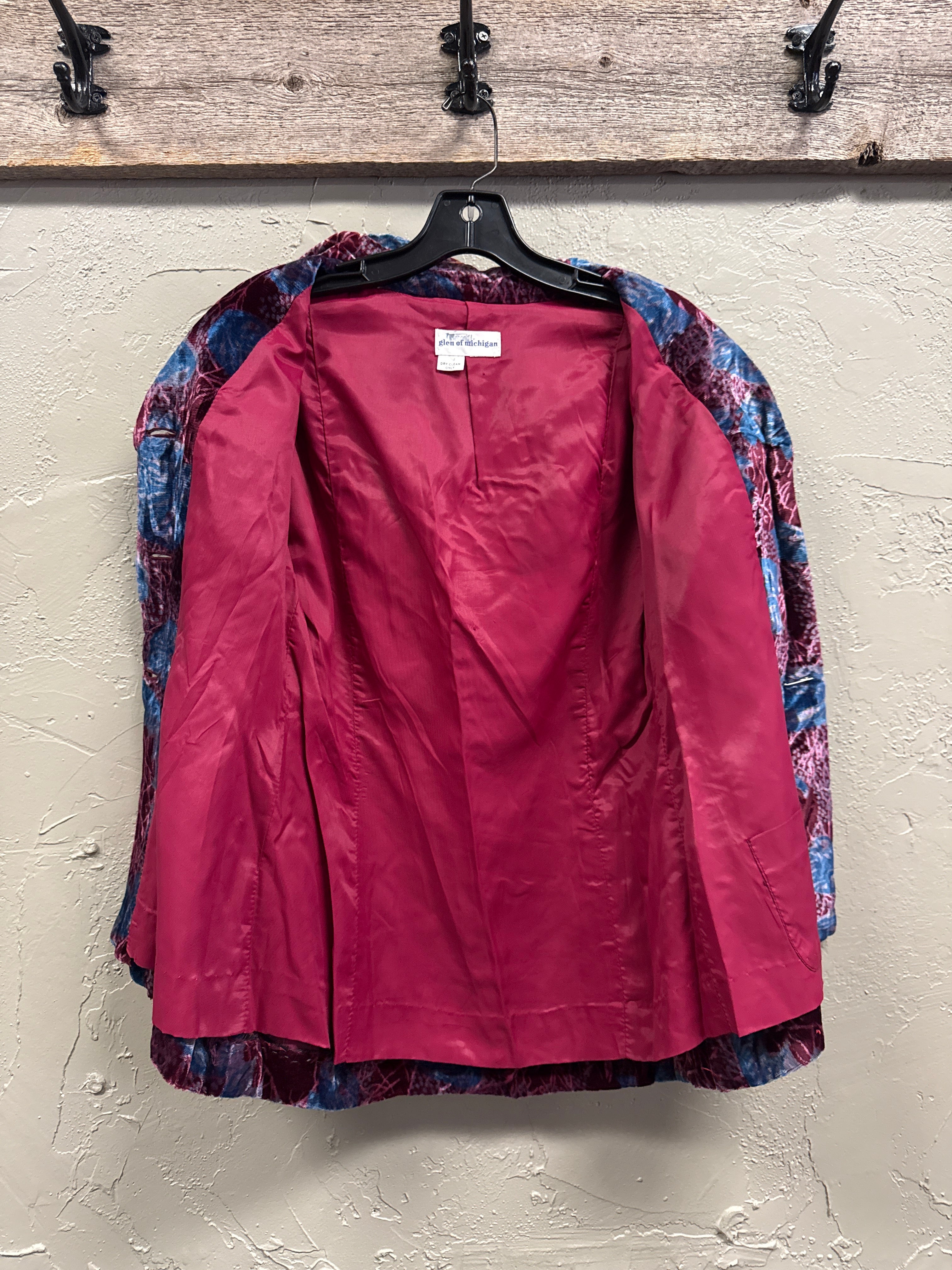 Vtg Glen of Michigan Crushed Velvet Jacket