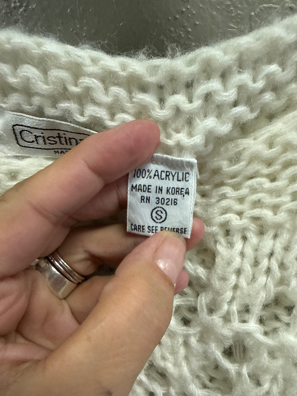 Vtg Cristinas Boat Neck Sweater
