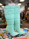 Puffer Stiletto Knee-High Boots