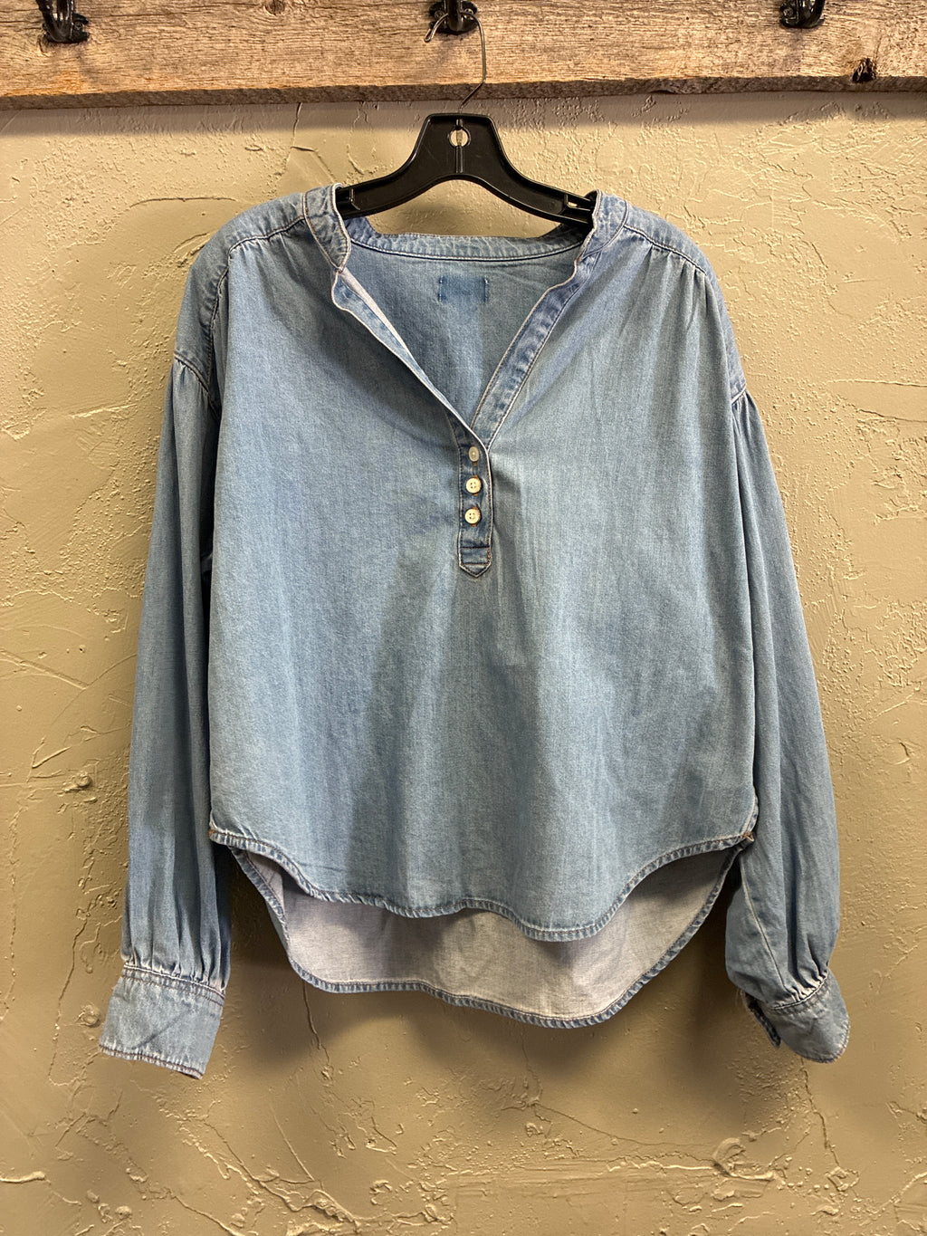 Classic Chambray Pullover Blouse