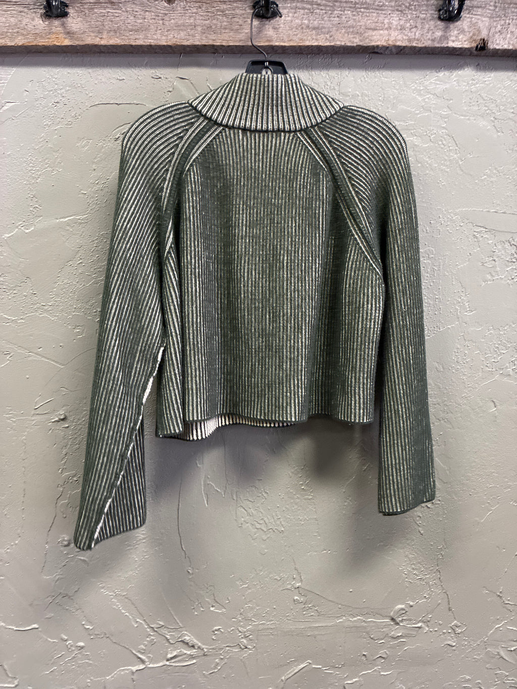 Zenana Two-Tone Ribbed Crop Sweater