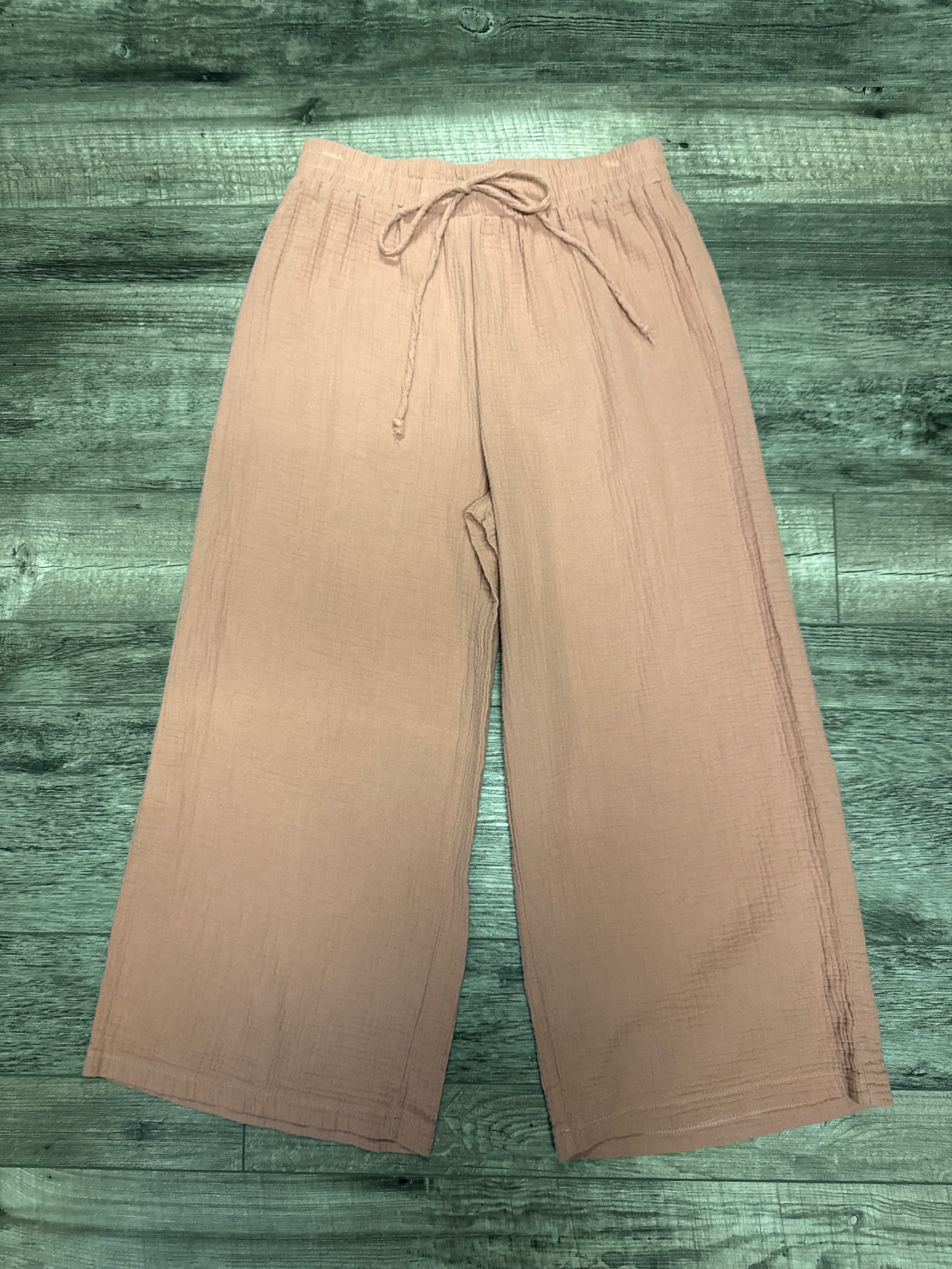 Cotton Gauze Wide-Leg Pant