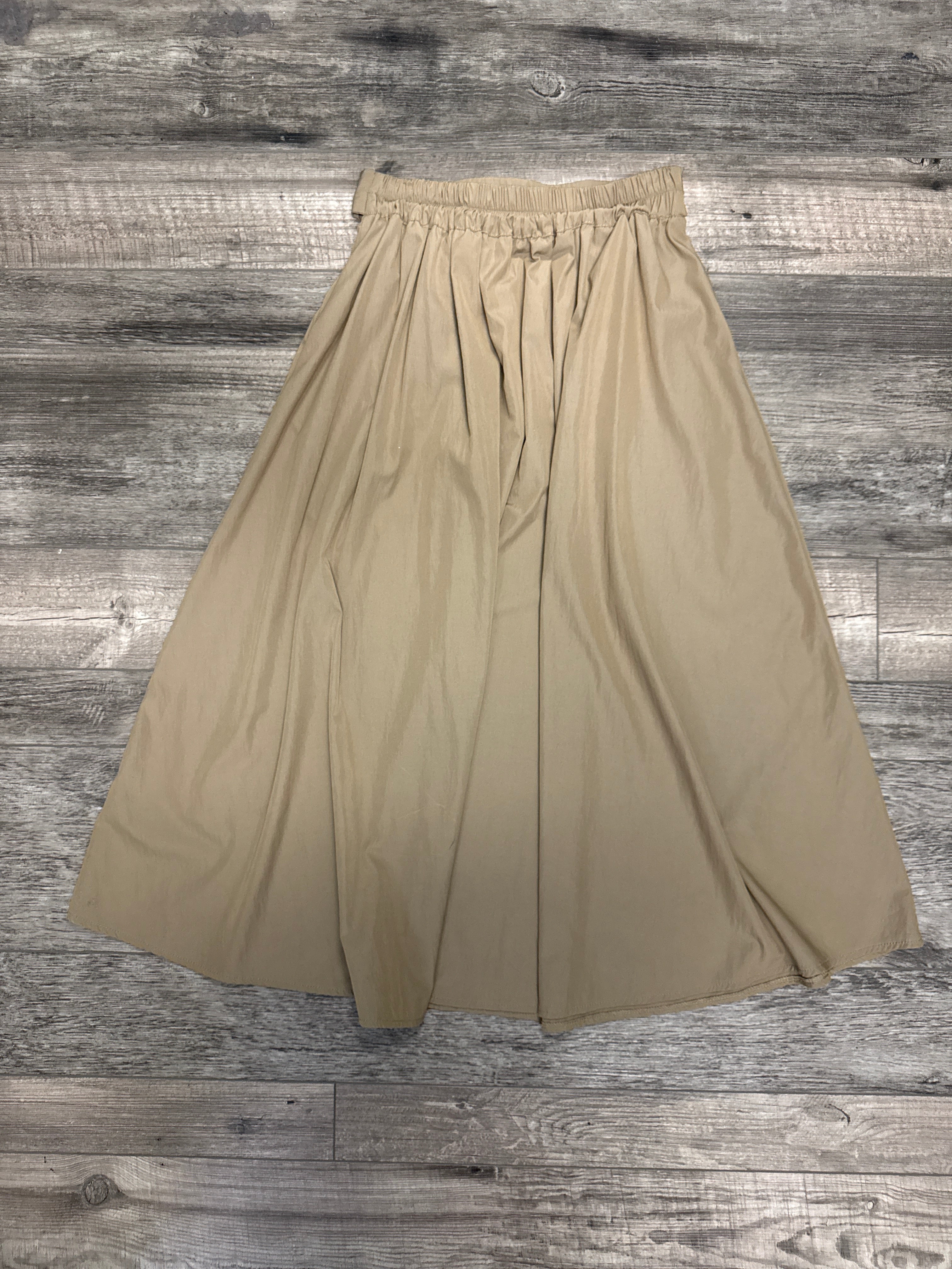 Pleated Belted Midi Skirt