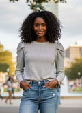 LOFT Puff Sleeve Top (org$55)