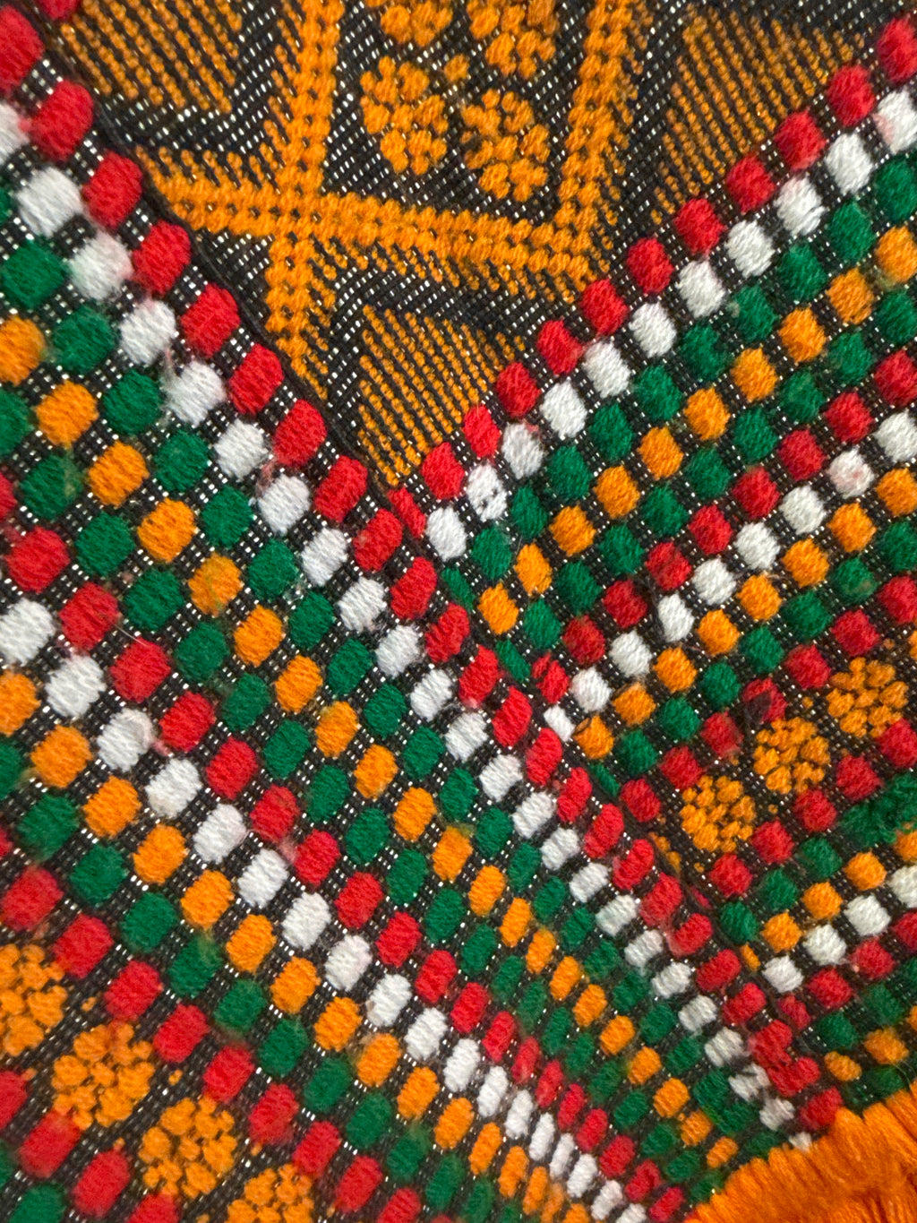 Vtg 70s Geometric Knit Poncho
