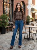 Vtg 70s Ruffled Button-down