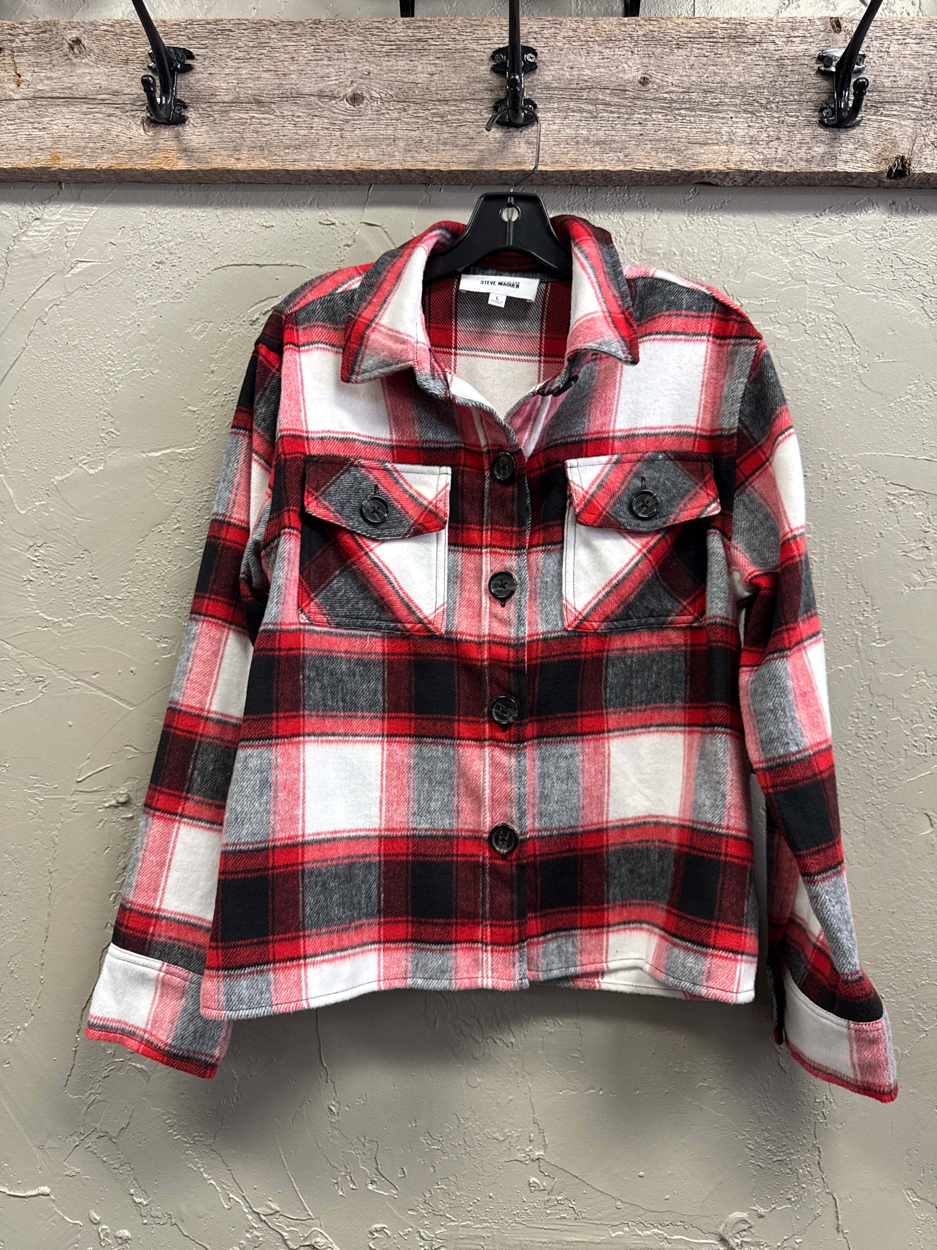 NWT BB Dakota Boxy Plaid Shacket (org$119)
