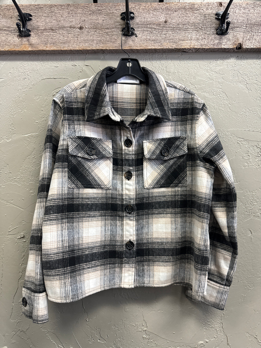 NWT BB Dakota Boxy Plaid Shacket (org$119)