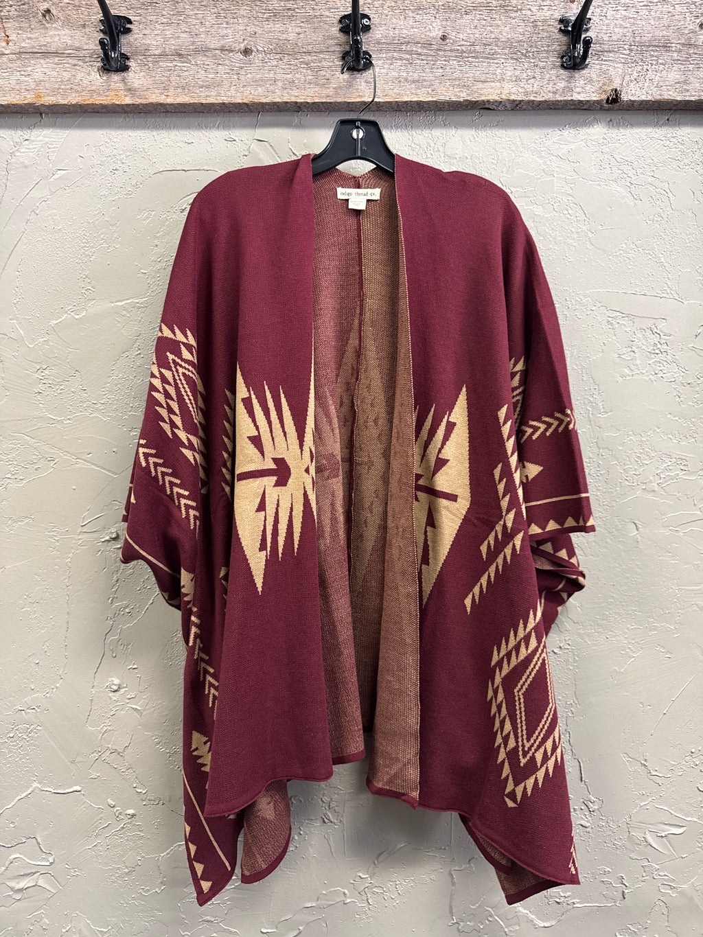 NWOT Indigo Thread Open-Front Poncho (org$80)