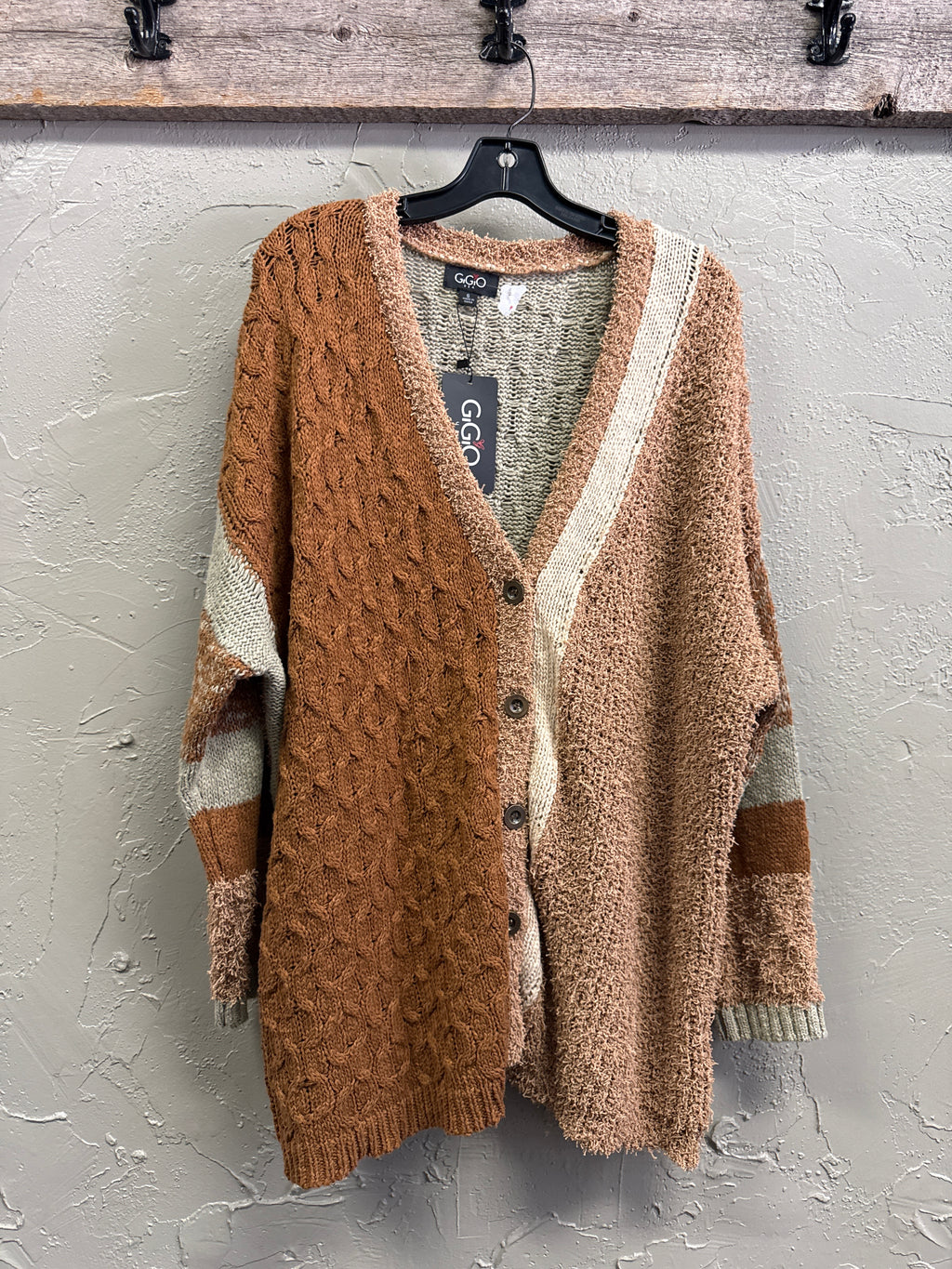 NWT GiGiO Colorblock Cardigan (org$68)