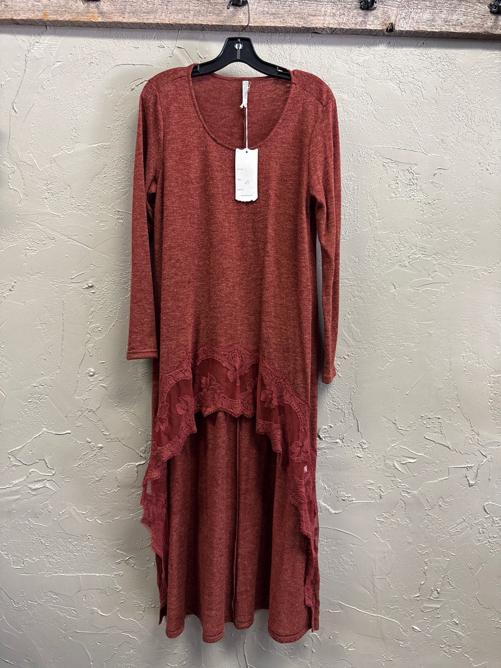 NWT Monoreno Knit High-Low Tunic