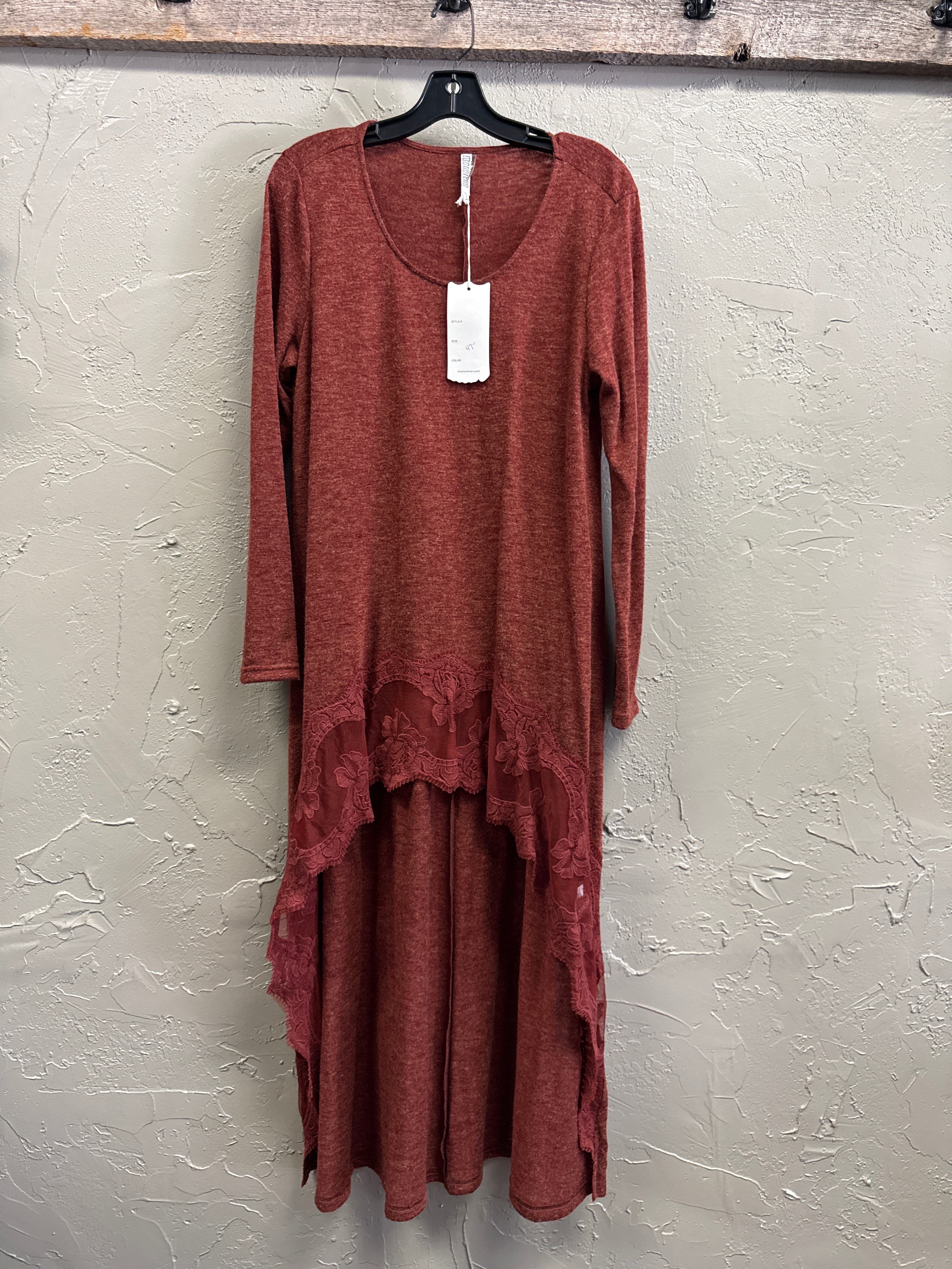NWT Monoreno Knit High-Low Tunic