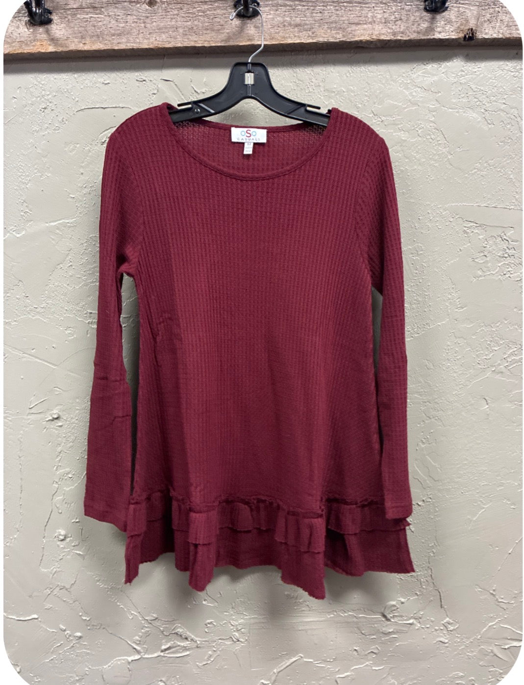 *NWOT oSo Ruffled Tunic (org$38)