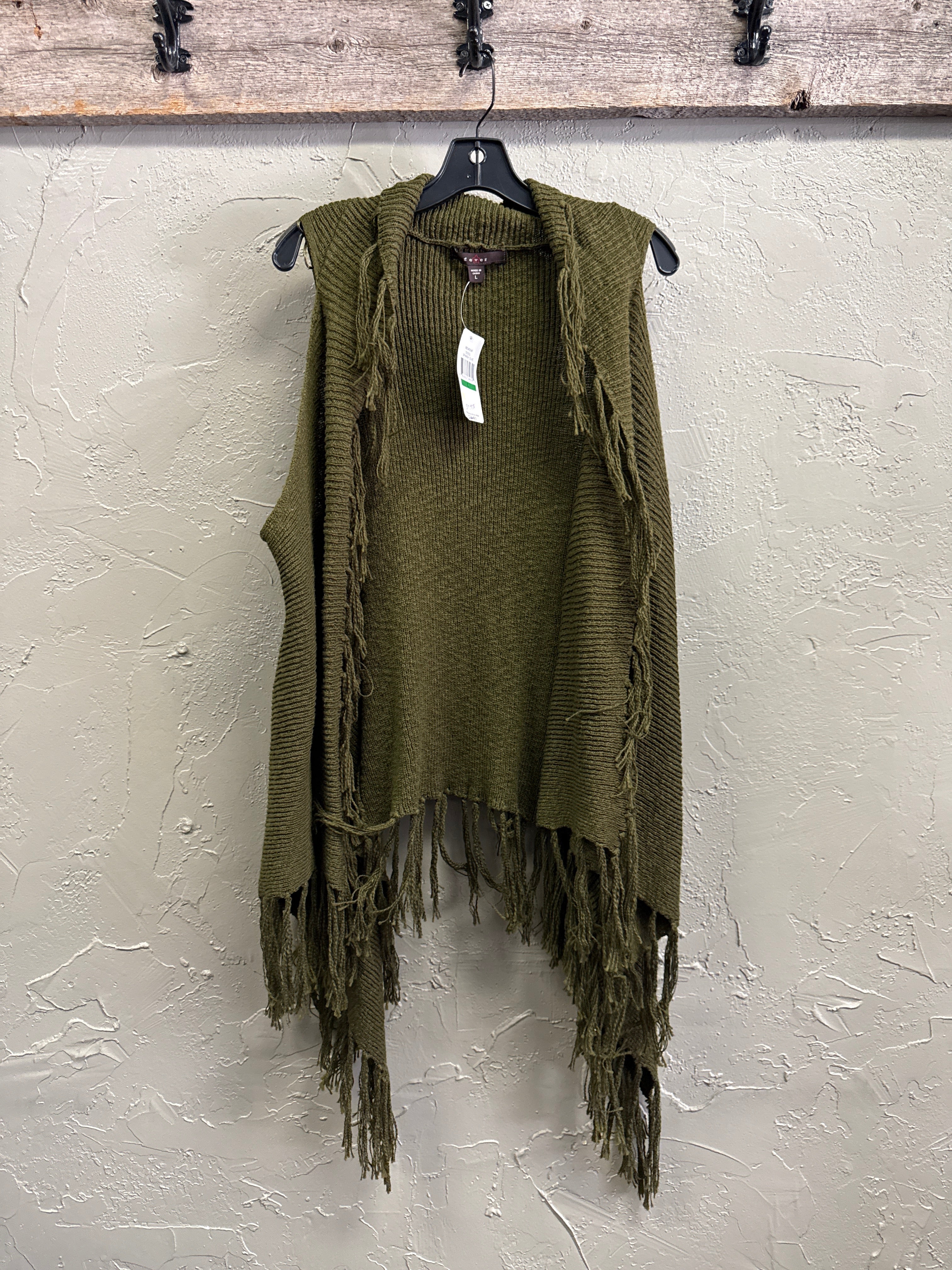 NWT Fever Fringe Cardi Vest (org$78)